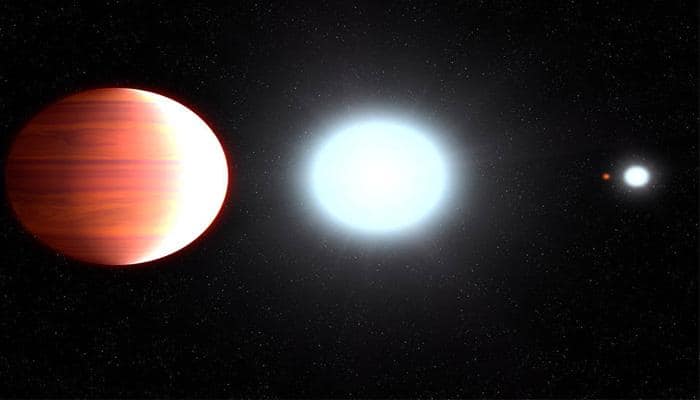 Sunscreen snowfall on a giant planet outside solar system