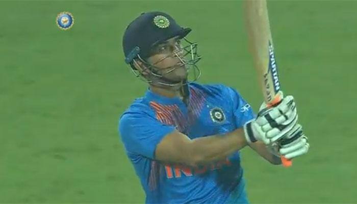 Watch: MS Dhoni&#039;s first-ball monster six that enthralled Kotla crowd