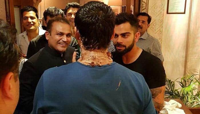 Watch: Ashish Nehra becomes latest 'cake-smash' victim in farewell party