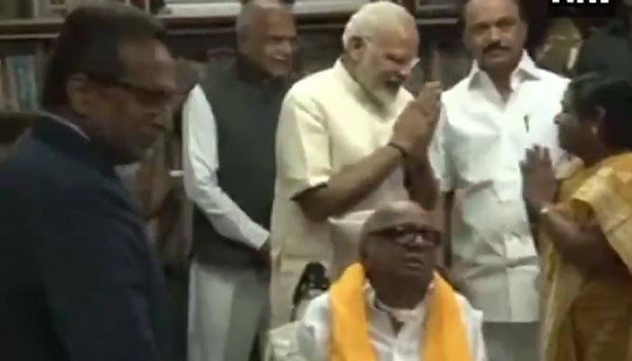 PM Narendra Modi meets DMK patriarch M Karunanidhi in Chennai