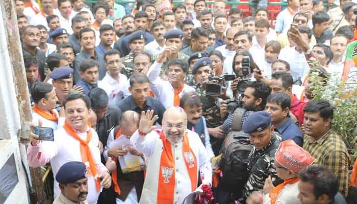 Amit Shah launches BJP&#039;s door-to-door campaign in Gujarat