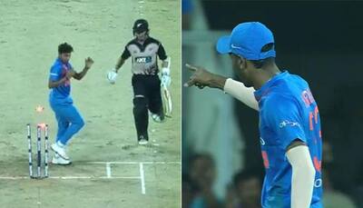 Watch: Hardik Pandya hits bull's eye in Thiruvananthapuram