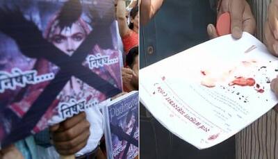 Sarv Brahmin Mahasabha members sign in blood to protest against Padmavati
