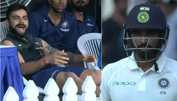 WATCH: Mohammed Shami&#039;s adventurous batting makes Virat Kohli restless