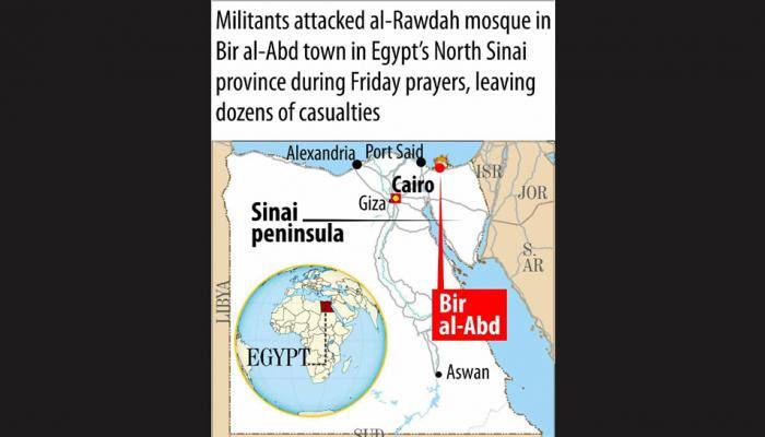 Egypt declares 3 days of mourning over North Sinai mosque attack