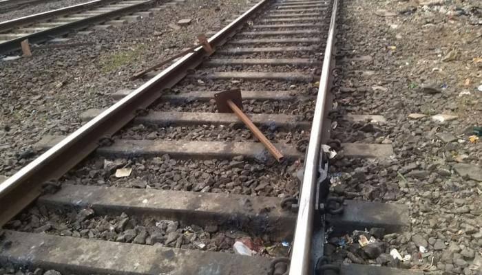 Motorman halts train after spotting iron rods on track