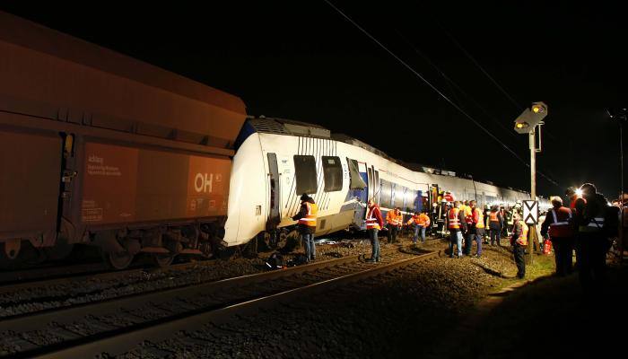 50 injured in German train collision: police