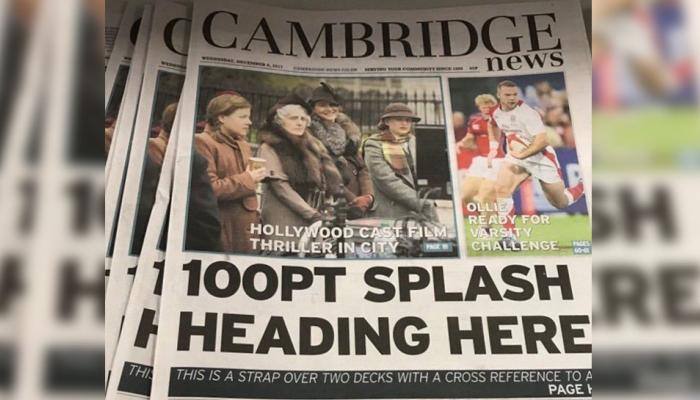 UK newspaper makes the error no editor would ever dare to commit