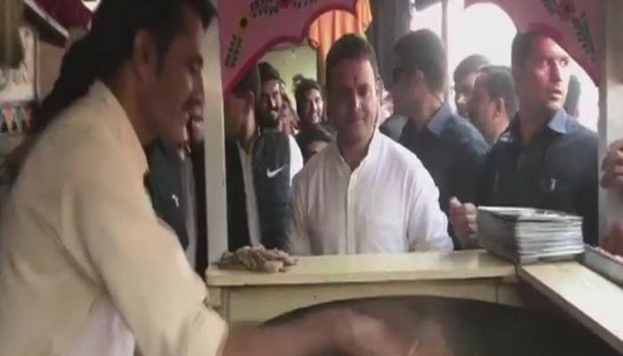 Spotted! Rahul Gandhi takes break from poll campaigning, stops for Pav Bhaji - Watch