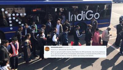 Photo: Rahul Gandhi in queue to take IndiGo flight, Twitter asks airline to 'maintain calm'