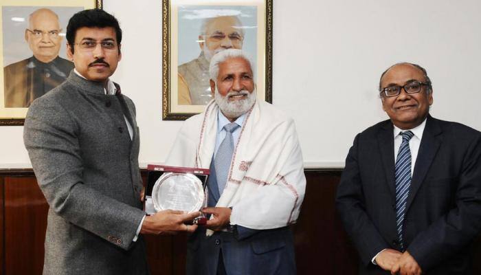 Former Indian Football team captain Gurdev Singh Gill felicitated