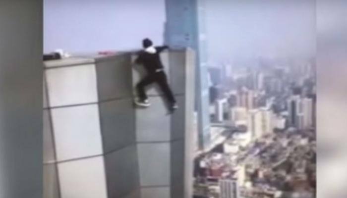 Chinese daredevil falls to death after trying pull ups on top of skyscraper