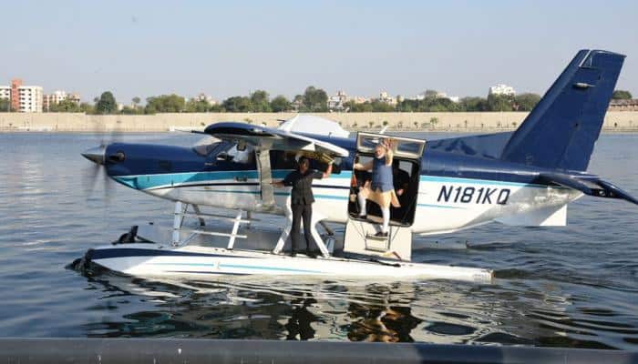  PM Narendra Modi rides seaplane from Ahmedabad to Dharoi Dam in North Gujarat - Watch