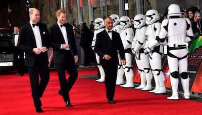 British princes Harry and William join Jedi knights at 'Star Wars' premiere in London