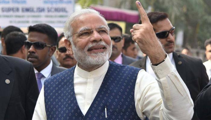 Watch: PM Modi waits in queue, casts vote in Ahmedabad for Gujarat Assembly elections