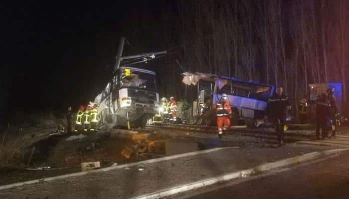 Six French schoolchildren killed as train ploughs into bus