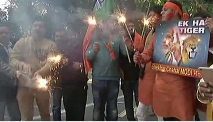 &#039;Ek hai tiger&#039; - When BJP workers broke into celebration over Modi power working in Gujarat again