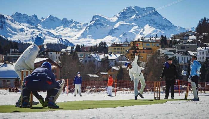 Shahid Afridi and Graeme Smith join former stars for St. Moritz Ice Cricket in Switzerland