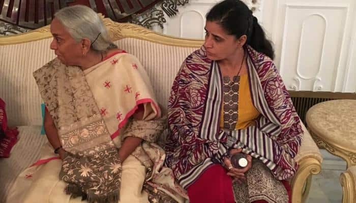 Kulbhushan Jadhav&#039;s family meets EAM Sushma Swaraj at her residence