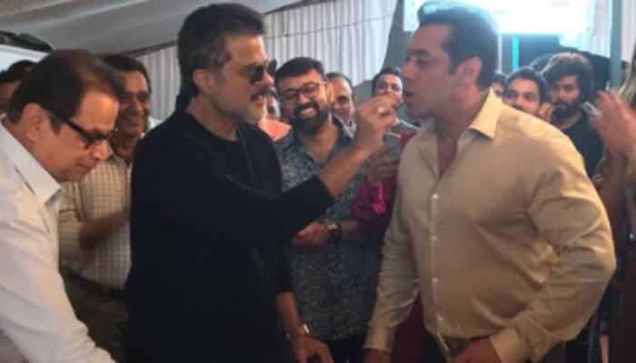 Salman Khan-Anil Kapoor cut birthday cake on 'Race 3' sets—Pic proof