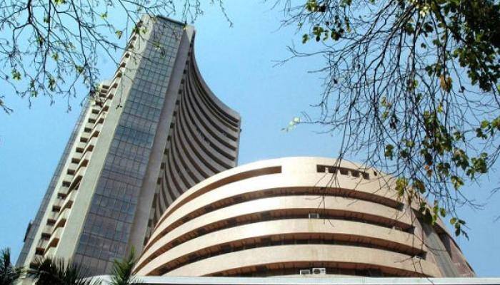 Sensex gets off record level, oil risks linger