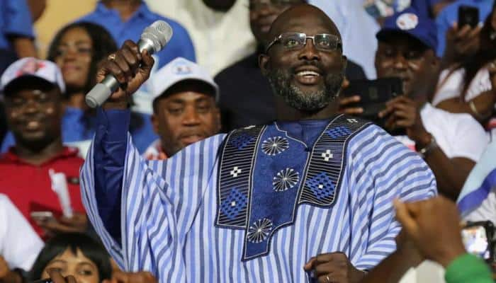 Football celebrates 1995 Ballon d&#039;Or winner George Weah&#039;s Liberia election victory