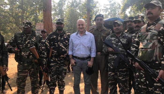 Anupam Kher shares pictures with jawans post wrapping shoot of his untitled film