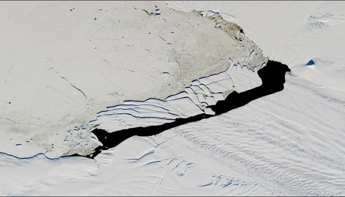NASA reveals images of newly created iceberg fragmenting into new pieces