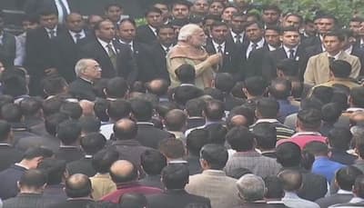 PM Modi meets PMO officials, SPG personnel, extends New Year greetings