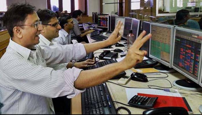 Sensex ends at new high of 34,592; Nifty at record 10,681