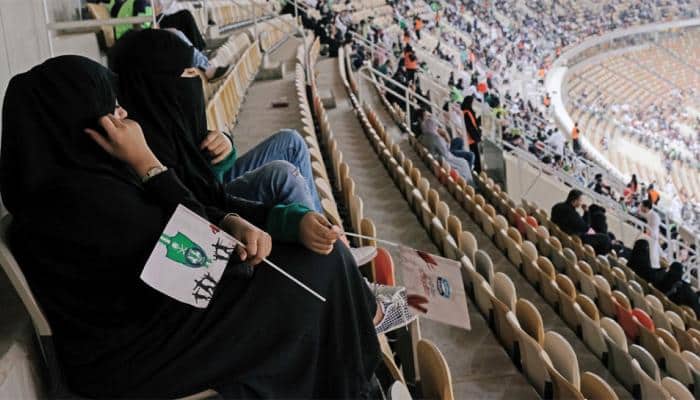 First time ever - Saudi women enter stadium to watch soccer