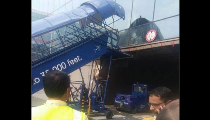 IndiGo's step ladder comes in contact with terminal building in Mumbai, none hurt