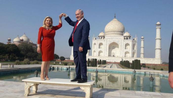In pics: Israel PM Benjamin Netanyahu, wife visit Taj Mahal, pose for shutterbugs