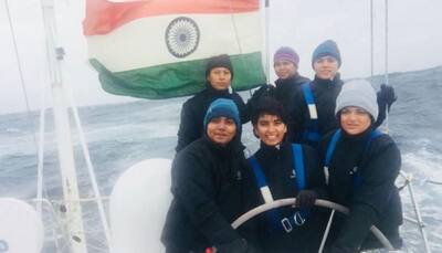 In pics: First all-women crew of INSV Tarini crosses Cape Horn, hoists Indian flag
