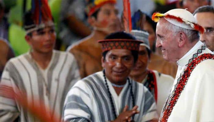 Pope hits out at &#039;endless violence&#039; against women on visit to Amazon