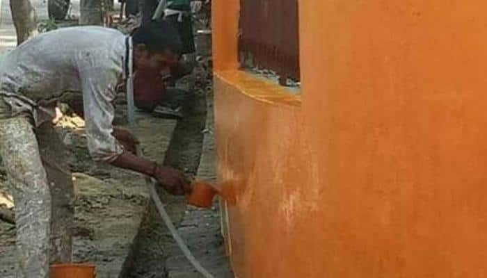 After CM Yogi Adityanath&#039;s office, police station, parks, dividers turn saffron in Lucknow