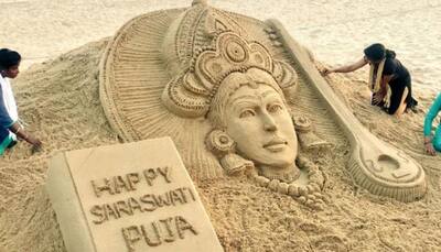 Saraswati Puja 2018: Sudarsan Pattnaik pays sand art tribute to goddess of knowledge—Pics