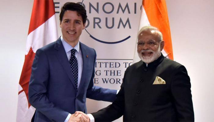 PM Narendra Modi meets his Canadian counterpart Justin Trudeau