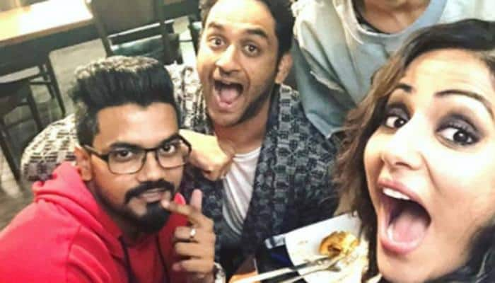 Bigg Boss 11 contestants Hina Khan catches up with Vikas Gupta, Priyank Sharma—Watch