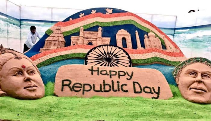 Sudarsan Pattnaik&#039;s sand art brilliantly displays the national spirit on 69th Republic Day—Pics