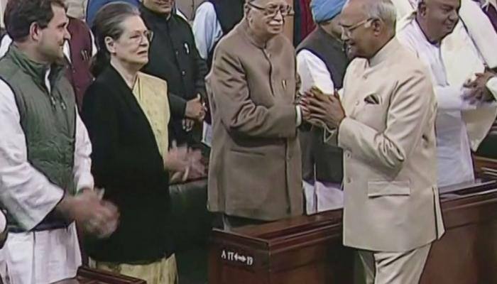 Sonia Gandhi thumped desk when President Kovind talked about Modi govt&#039;s achievements