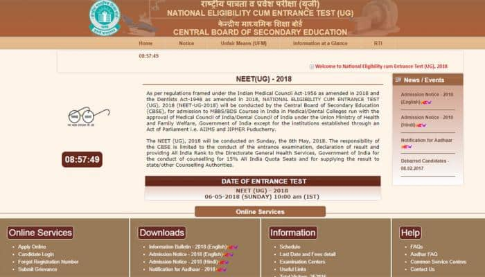 NEET 2018: Aadhaar number mandatory to apply for exam, says CBSE