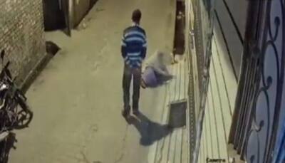 Caught on camera: UP man thrashes, kicks old woman on road