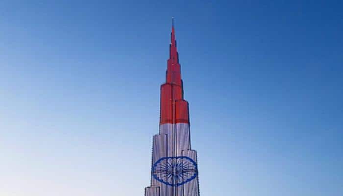 Burj Khalifa lights up with Indian Tricolour as PM Modi Visits