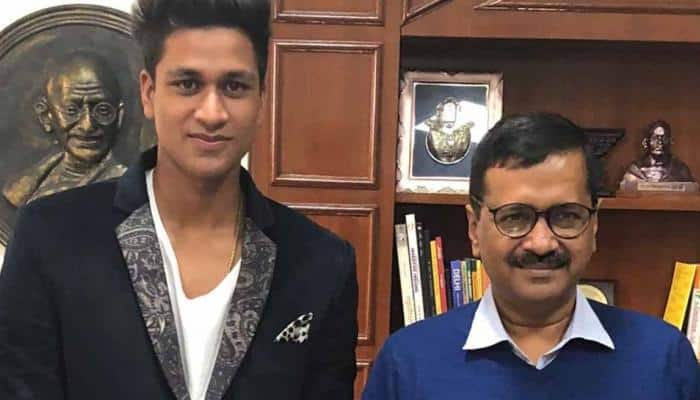 Delhi Chief Minister Arvind Kejriwal congratulates Manjot Kalra on U-19 World Cup win