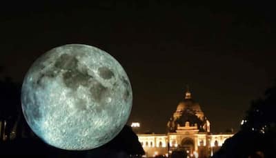 Giant replica of moon unveiled in Kolkata, thousands throng Victoria Memorial