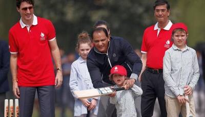Watch: When Justin Trudeau tried his hand at cricket with Kapil Dev, Mohammed Azharuddin