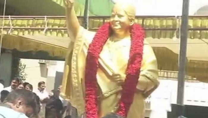 AIADMK unveils Jayalalithaa's statue on her 70th birth anniversary in Chennai