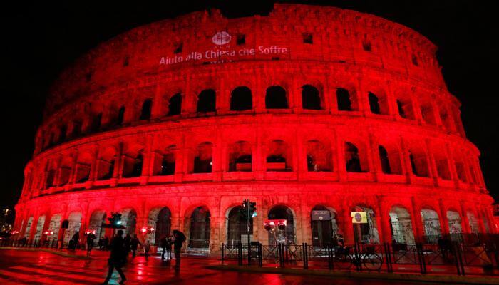 Rome's Colosseum turned red to protest Pakistan blasphemy law