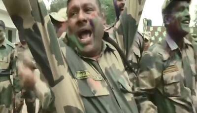 Watch: BSF jawans sing, dance and celebrate Holi in Jammu 